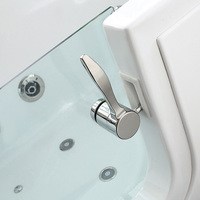 Baignoire de plain-pied intérieure Massage à remous SPA Salle de bain Jets de trempage Baignoire carrée avec porte en verre Robinet de douche