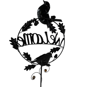 ตกแต่งสวนกลางแจ้งโลหะประดับต้อนรับนกเสาโลหะ - Product Image 6