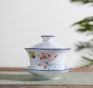 Kungfu Ceramic Gaiwan Set Popular 200ml <b>Drinkware</b> Fashionable Unique Design for Office Living Room Hot Sale From China Warehouse - Product Image 5