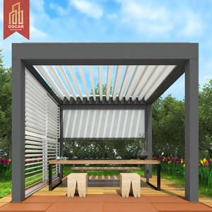 Ensemble de meubles de patio Pavillon de jardin en métal Pergolas Gazebo Abri extérieur Auvent <span class=keywords><strong>d</strong></span>'entrée en verre - Product Image 2