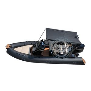 Bateau <span class=keywords><strong>semi</strong></span>-<span class=keywords><strong>rigide</strong></span> noir de 20 pieds (5,8 m), bateau pneumatique à fond en fibre de verre en forme de V profond avec moteur - Product Image 6