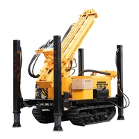 HQZ260L Foreuse rotative pivotante pour puits d'eau, moteur diesel, tête de forage portable, compresseur d'air, profondeur max. 300m, faible profondeur