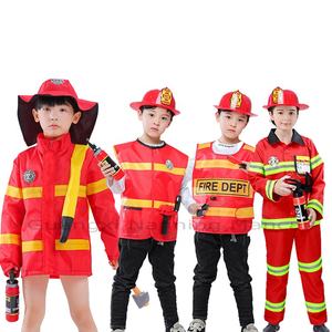 Disfraz de Carnaval de Halloween para Niños y Niñas, Disfraz de <span class=keywords><strong>Bombero</strong></span> <span class=keywords><strong>Sam</strong></span> para el Día de las Profesiones, Juego de Imitación con Capa - Product Image 2