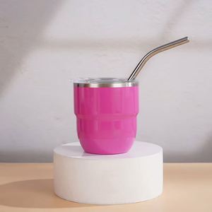 Wholesale Outdoor 4Oz Double Wall Stainless Steel Mini Thermos Bowl <b>Small</b> Wine Glass Coffee Mug <b>Cup</b> With Straw Lid - Product Image 2