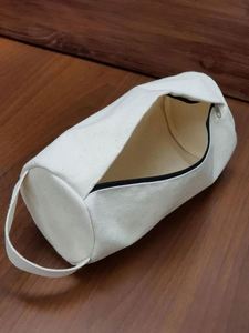 Pochette zippée en coton Oxford cylindrique / Tissu en coton 100% résistant utilisé - Product Image 4