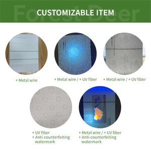 Papier de sécurité en fibres UV avec fil et filigrane motif Cerf de la forêt, 75% coton et 25% lin, format A4 - Product Image 5