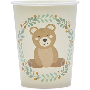 จานกระดาษลายหมีสีน้ำตาล DAMAI ชุดอุปกรณ์จัดงานเลี้ยงสำหรับเด็ก ชุดอุปกรณ์บนโต๊ะอาหารสำหรับงานเลี้ยงเด็ก - Product Image 3