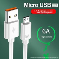 Câble de données Micro USB 6A à charge rapide, compatible universellement avec Honor et autres téléphones Android, conception trapézoïdale à une seule tête, PVC