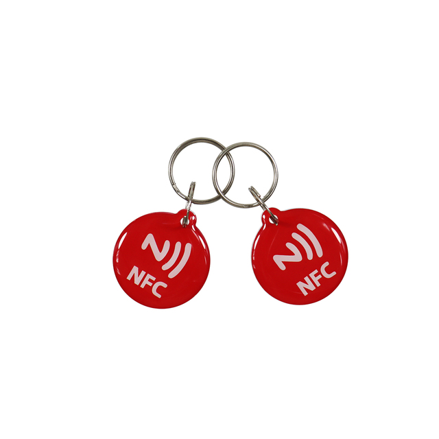 Programmable 13.56MHz/125kHz RFID NFC Epoxy Tag Custom Printing Social Media Sharing Review Waterproof Keychain Tag Access