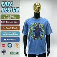 T-shirt Homme Personnalisé avec Logo et Impression DTG de Haute Qualité, Style Vintage, Tissu Lourd Lavé, Coupe Oversize Décontractée, Streetwear d'Été