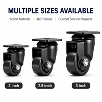 Roulettes en nylon robustes, capacité de charge 400 kg/600 kg, option de frein pivotant pour armoires d'équipement