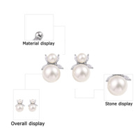 Magnifiques boucles d'oreilles en argent sterling 925 pour femmes, styles de boucles d'oreilles créoles tendance avec zircon cubique et perles brillantes