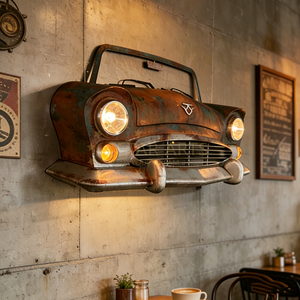 Décoration murale <span class=keywords><strong>vintage</strong></span> pour voiture sur mesure, tête de voiture en métal avec rangement pour espace commercial - Product Image 2
