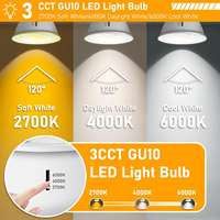 Foco LED SMD Empotrable Antideslumbrante de 5W, Casquillo MR16/GU10/GU5.3, 3CCT Ajustable, PBT+Aluminio, Luminaria para el Hogar