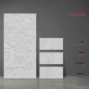 Azulejos de Porcelana Metálicos Plateados Fuma de 600x1200 mm, Superficie Esmaltada Premium para Pisos Interiores Contemporáneos - Product Image 1