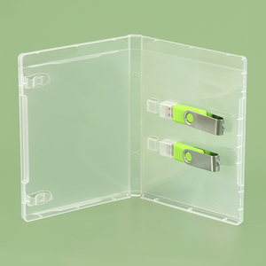YUZMEI Vente en gros en plastique Pendrive Package Box Double USB Holder Case Transparent Flash Drive Packaging USB Stick <span class=keywords><strong>BluRay</strong></span> Box - Product Image 1