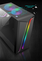 Boîtier pour PC de marque OEM, boîtier d'ordinateur tout-en-un, logo personnalisé, panneau latéral transparent, tour complète ATX, boîtier d'ordinateur PC pour jeux