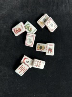 Jeu de tuiles de Mahjong 160 pièces, américain, 1,5 x 1 pouce, face ivoire, dos rouge, avec sac à fermeture éclair et boîte cadeau