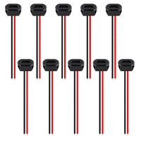 Connecteur USB-C femelle en ABS étanche IPX7, câble à souder 2P, 5V, avec fils nus à extrémité ouverte, faible consommation