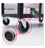 SQ 3 pouces Supply Roulettes De Chariots 100mm 4 pouces gris Tpr Pvc anneau tige pivotant chariot de nourriture roulettes