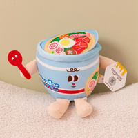 Vente en gros de nourriture Jouet en peluche OEM personnalisé Hamburger Hot Dog Tasse Nouilles Frites Croissant Pilon Toast Porte-clés en peluche