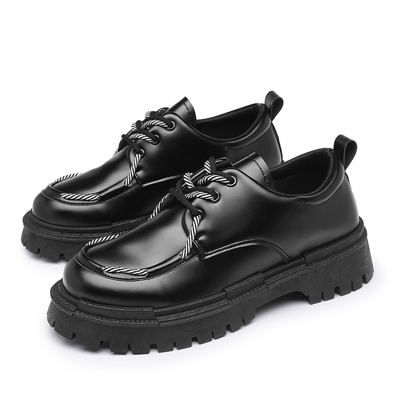 Korean-inspired Double-lace Pu Leather Oxford Dress Shoes