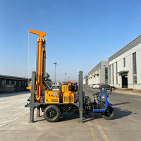 Foreuse hydraulique diesel montée sur tricycle pour puits d'eau, profondeur de forage 200 mètres
