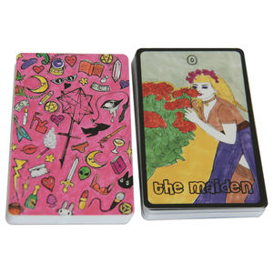 <span class=keywords><strong>Baraja</strong></span> de Tarot Personalizada con Bordes Plateados Impresos en Inglés al por Mayor - Product Image 5