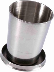 Gourde télescopique rétractable en acier inoxydable BST 140ML/4.73OZ avec porte-clés, tasse de voyage pliable, couvercle et isolation thermique pour la randonnée - Product Image 5