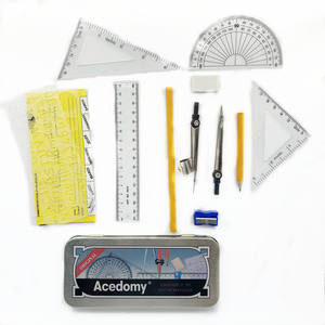 Ensemble de papeterie scolaire 13 pièces, boîte de géométrie, outils de géométrie pour enfants, ensemble de règles de dessin, boîte d'instruments pour enfants - Product Image 6