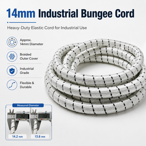 Cordon élastique industriel de 14 mm, corde élastique robuste avec revêtement extérieur tressé pour usage industriel - Product Image 1