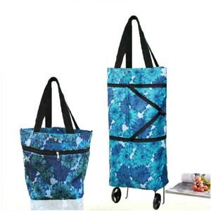 Borsa per <span class=keywords><strong>la</strong></span> <span class=keywords><strong>Spesa</strong></span> Pieghevole in Microfibra Riutilizzabile Carrello Portatile con Ruote per Donne Viaggi e <span class=keywords><strong>Spesa</strong></span> - Product Image 6