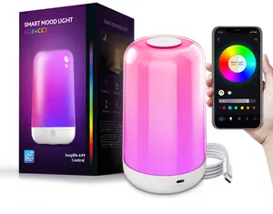 Smart Bluetooth gradation et couleur 3600mA batterie charge tactile musique atmosphère chevet mère et bébé veilleuse lampe de table