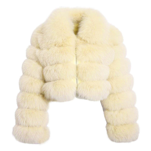 Women Fluffy Faux Fur Coat Cropped Jacket Puffer Jacket Zip up Winter Warm Fuzzy Teddy Jacket