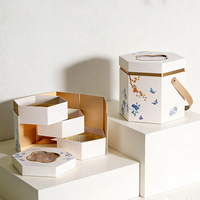 Boîte cadeau en carton rigide de luxe à fermeture magnétique, design créatif personnalisé, multi-couches, avec poignée