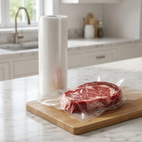 Rouleau de sacs sous vide texturés gaufrés de qualité alimentaire sans BPA, résistants à l'humidité, en nylon, personnalisés pour la viande, les fruits et les légumes