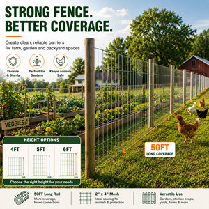 Galvanized Welded <b>Wire</b> <b>Mesh</b> 2x4 square Hole Fence 15 Gauge Animal Barrier 50ft X 6ft Fence Roll USSANXING Model USSXCN-016 - Product Image 5
