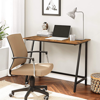 Bureau d'ordinateur industriel vintage ADXIN avec structure métallique et plateau en bois rustique, idéal pour la maison, le bureau, le studio ou un coin de travail.
