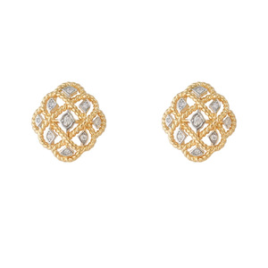 Eleganti Orecchini a Perno in Pizzo con Zirconi, Design Floreale Traforato Vintage, Gioielli da Donna alla Moda per Matrimoni e Uso Quotidiano, Regalo Chic - Product Image 1