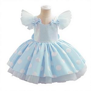 Vestido de Princesa <span class=keywords><strong>para</strong></span> Bebés y Niñas Pequeñas, Bonito Vestido de Tul con Lentejuelas y Lazo, Vestidos de Tutú con Puntos <span class=keywords><strong>para</strong></span> Bodas, Fiestas de Cumpleaños y Concursos - Product Image 3
