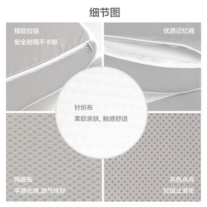 <b>Memory</b> <b>Foam</b> Lumbar Support Pillow 60cm X 30cm Ergonomic Triangular Bed Headboard <b>Cushion</b> Removable Washable Ivory White - Product Image 3