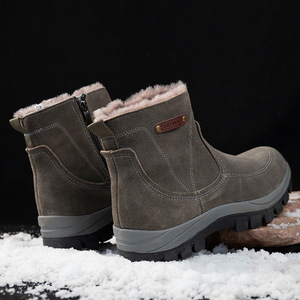 Botas de Nieve para Hombre Hu Wai, de Cuero y Piel, Cálidas, Impermeables, Antideslizantes, para Invierno, con Tacón Bajo - Product Image 3