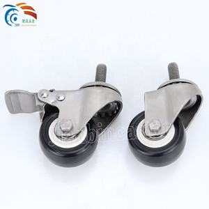 Roda Giratória de PVC Leve de 2 Polegadas para Carrinho, Rodas de Móveis em Aço Inoxidável com Freio, Capacidade de Carga de 100KGS - Product Image 3