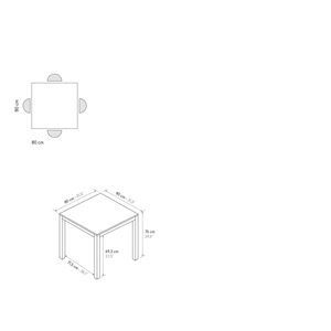 Massimo Fixed <b>Table</b> Statuary White Melamine <b>Top</b> Metal Base Indoor <b>Dining</b> <b>Table</b> - Product Image 4