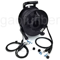 Single Mode Multi Mode 10G 5G OM3 4-24 Fibers Stainless Steel Armored Tactical Fibre Optic Patch Cable Reel for AV Broadcast