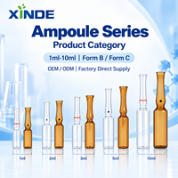 Ampoules en verre transparent de 2 ml, 5 ml, 10 ml, fabriquées en borosilicate de haute qualité (formes B et C), fourniture directe d'usine OEM/ODM