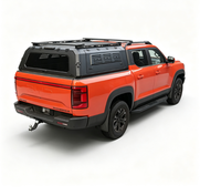 Auvent de camionnette en aluminium noir mat ZST avec panneau MOLLE, porte-bagages complet sur le toit, fenêtre teintée verrouillable, étanche, sans perçage