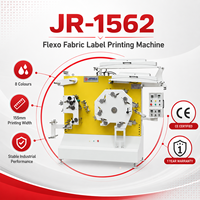 Machine d'impression d'étiquettes en tissu Flexo JR-1562, 8 couleurs, largeur d'impression 155 mm, équipement d'impression de rubans tissés, certifiée CE