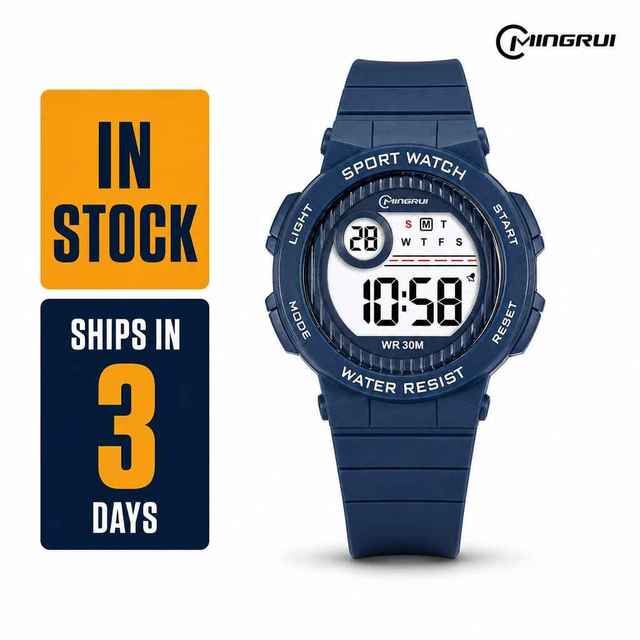Mingrui 8212L Ladies Sport Digital Watch for Kids 30 Meters Waterproof 1.2M Drop-Tested Luminescent Dial Alarm 42mm Chronograph