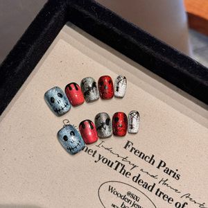 <span class=keywords><strong>Uñas</strong></span> Postizas <span class=keywords><strong>de</strong></span> Alta Calidad para Halloween, 10 Piezas, Diseño Único, Puntas Cortas, <span class=keywords><strong>Acrílicas</strong></span>, Hechas a Mano, para Damas - Product Image 2